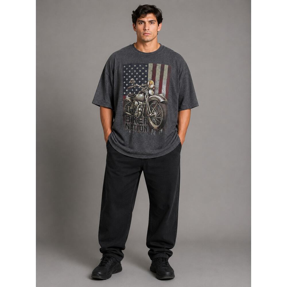 Delta Pro Weight T-Shirt Mens 3XL Gray Renegade Classics Biker Graphic Tee